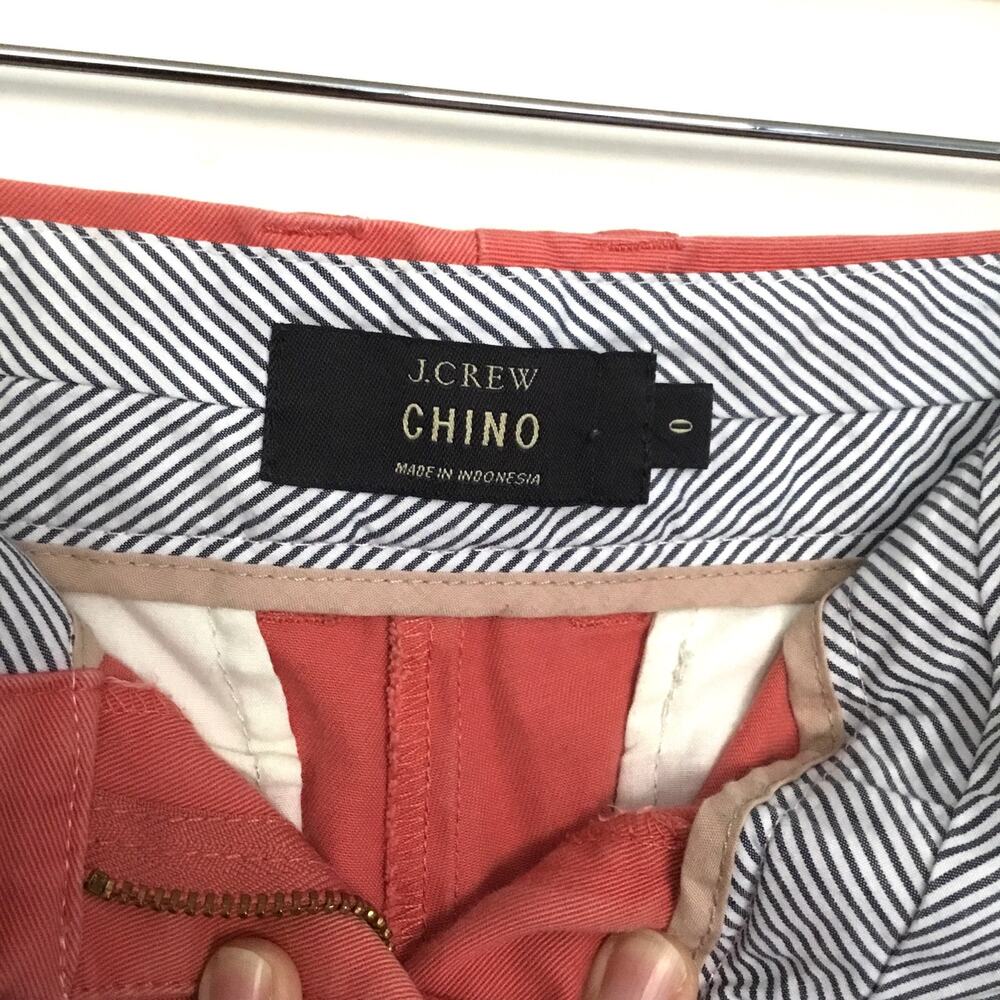 J. CREW Womens Chino Shorts US 0 XS W30 Orange/Red Cotton 68925 - Picture 3 of 6